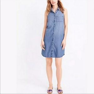 J. Crew sleeveless Chambray dress button up size M